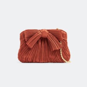 Loeffler Randall Rochelle Pleated Bow Mini Bag in Terra